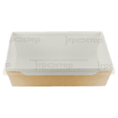 Салатник бумажный 400 мл с прозрачной крышкой 120*145*45 мм ECO OpSalad, Крафт