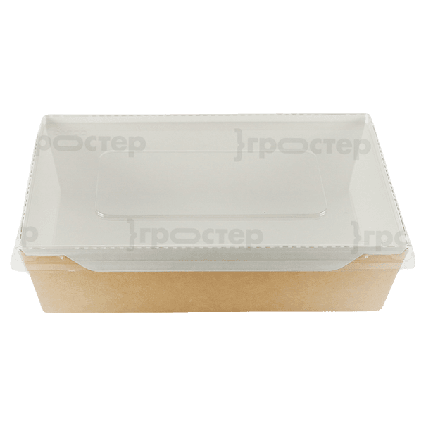 Салатник бумажный 400 мл с прозрачной крышкой 120*145*45 мм ECO OpSalad, Крафт