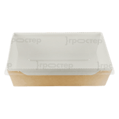 Салатник бумажный 1000 мл с прозрачной крышкой 200*140*55 мм OSQ OpSalad, Крафт