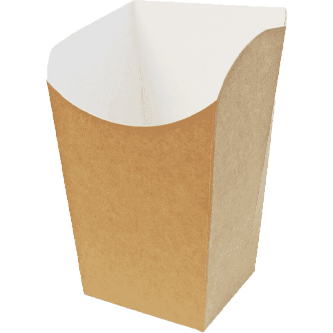 Упаковка бумажная для картофеля фри, попкорна, снеков 480 мл ECO SNACK CUP M 72*72*110 мм, КРАФТ