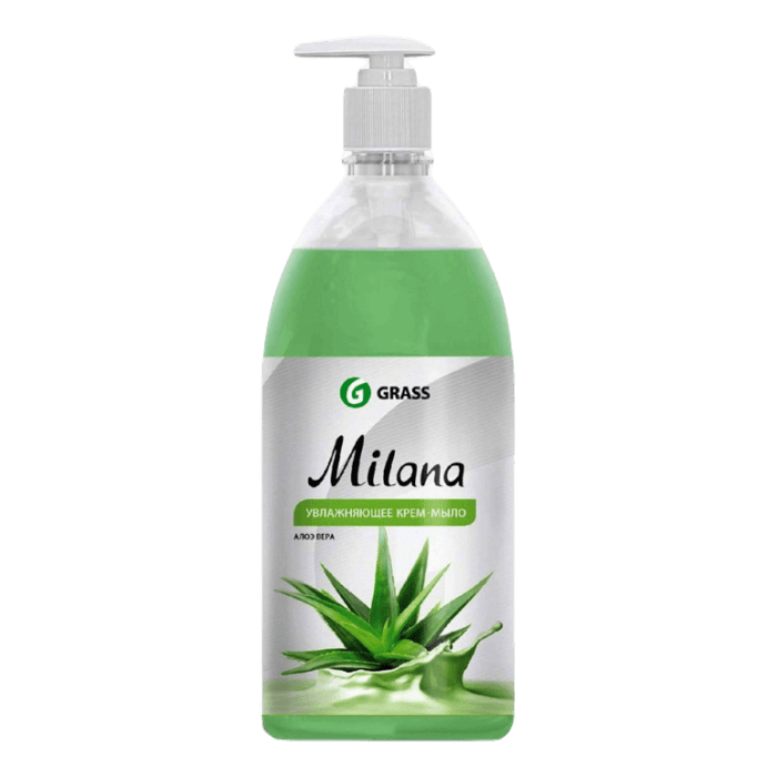 Крем-мыло жидкое 1 л "Milana" с дозатором GRASS, Алоэ Вера 
