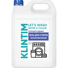 Гель- концентрат для стирки белья 5 л KLINTIM White&Color Горный родник, Универсальный