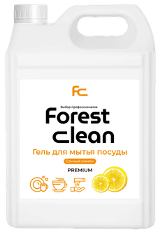 Средство для мытья посуды 5 л канистра "FOREST Clean" Концентрат-гель ПРЕМИУМ, Сочный лимон