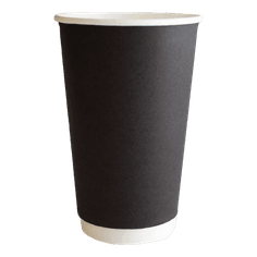 Стакан бумажный 400 мл БЕЗ РИС. ЧЕРНЫЙ Матовый D-90 мм двухслойный ThermoCup Рр