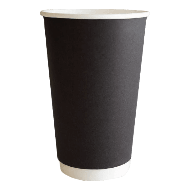 Стакан бумажный 400 мл БЕЗ РИС. ЧЕРНЫЙ Матовый D-90 мм двухслойный ThermoCup Рр