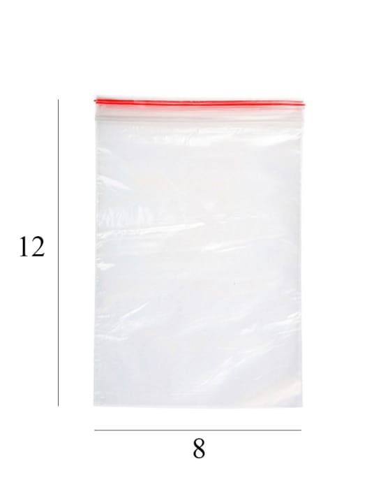 Грипперы 8*12 см Красная полоса 35 мкм (100 шт.упак) пакеты с zip-lock замком