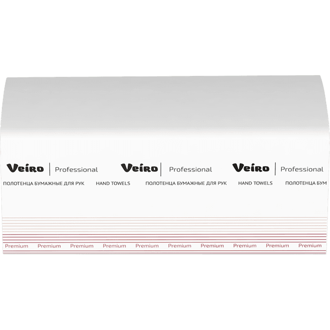 Полотенце бумажное 2-х/двухслойное V сл.Veiro Professional Premium Белое (200 лист.упак)