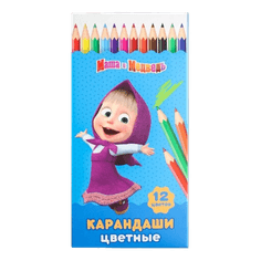 Карандаши цветные, 12 цветов "Маша и Медведь"