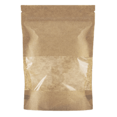 Пакет Дой-пак 105*150 "30+30" мм бумажный с окном 70 мм zip-lock КРАФТ