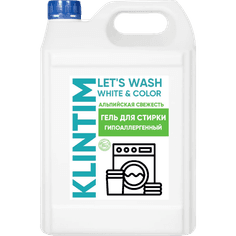 Гель- концентрат для стирки белья 5 л KLINTIM White&Color, Альпийская свежесть
