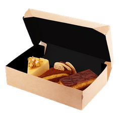 Упаковка бумажная для десертов 1200 мл ECO CAKE 150*100*85 мм "Black Edition", черный внутри