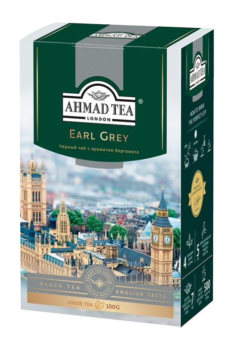 Чай 100 гр "AHMAD" черный рассыпной, Черный с ароматом бергамота Earl Grey