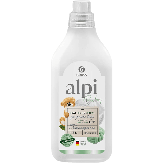 Концентрированное жидкое средство/гель для стирки "ALPI" 1,8 л GRASS, Baby (для детских вещей)