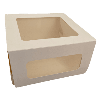Упаковка бумажная для десертов 220*220*100 мм CAKE WINDOW WHITE ForGenica
