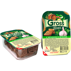 Гренки "Gross" 90 гр. контейнер, Чеснок и зелень