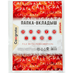 Файл-вкладыш А4, 60 мкм, Calligrata, плотные, глянцевый, вертикальный (50 шт.упак)