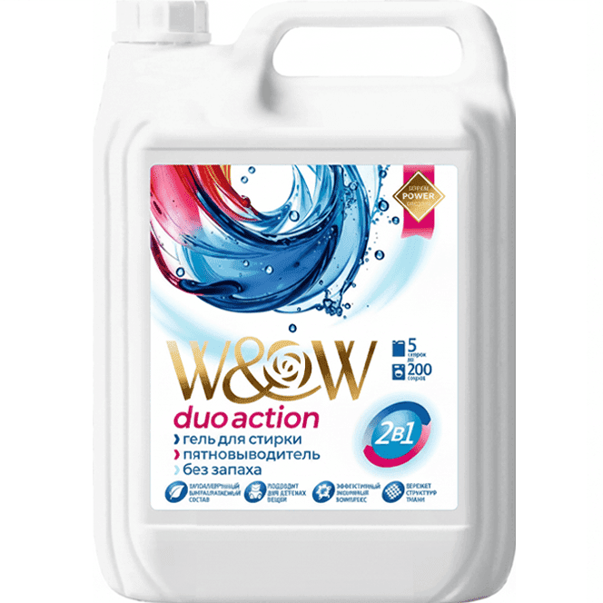 Гель для стирки 5 л W&W DUO ACTION 2 в 1