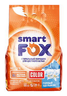 Стиральный порошок 3 кг SMART FOX, Горный эдельвейс
