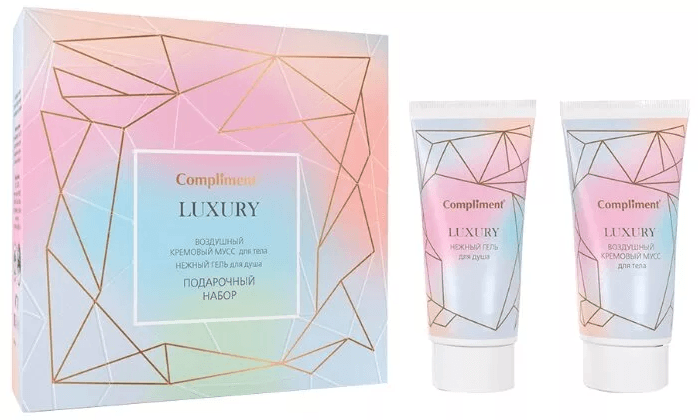 Подарочный набор "Compliment" LUXURY №1310/Воздушный кремовый мусс для тела 150 мл + Нежный гель для душа 150 мл