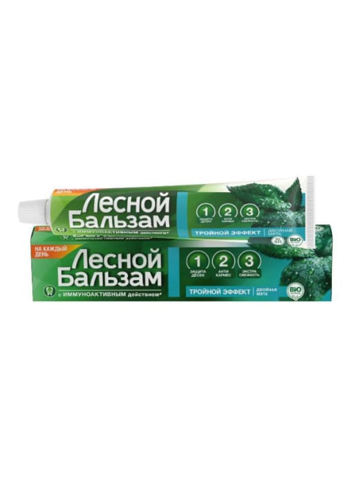 Зубная паста 75 мл "Лесной бальзам", Тройной эффект мята/смородина на отваре