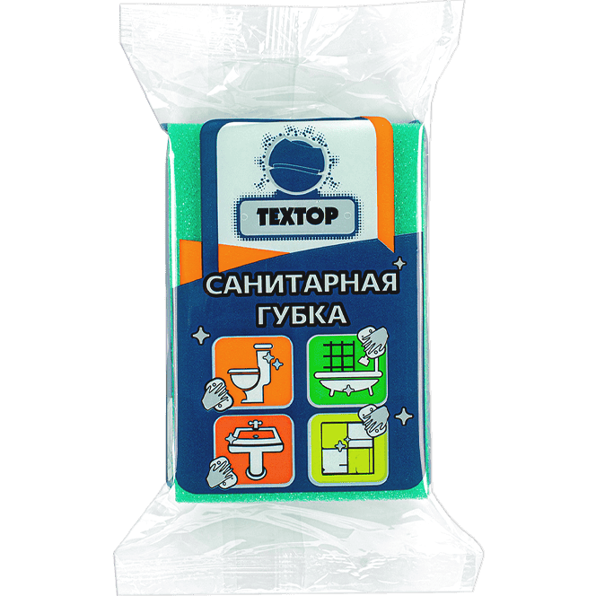 Губка профильная универсальная, белый абразив ТЕХТОР