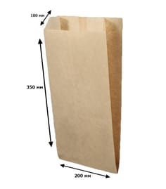 Пакет бумажный 350*200*100 КРАФТ, без окна, V-дно