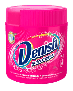 Пятновыводитель 500 г Denish Active Oxigen, отбеливатель для белых и цветных тканей, с активным кислородом, банка