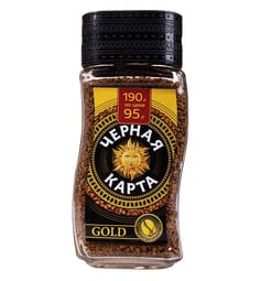 Кофе растворимый 95 гр "Черная Карта" GOLD стекло