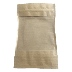 Пакет Дой-пак 160*250 "45" мм бумажный КРАФТ с окном 40 мм zip-lock