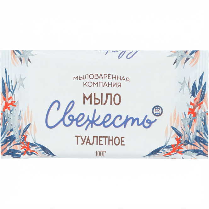 Мыло кусковое 100 г туалетное в цветной обертке ММК, Свежесть