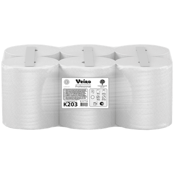 Полотенце бумажное 2-х/двухслойное Veiro Professional Comfort 150 м, В рулонах, Белое