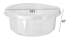 Контейнер пластиковый УПАКС 250 мл D-101 мм КРУГЛЫЙ + крышка КОМПЛЕКТ