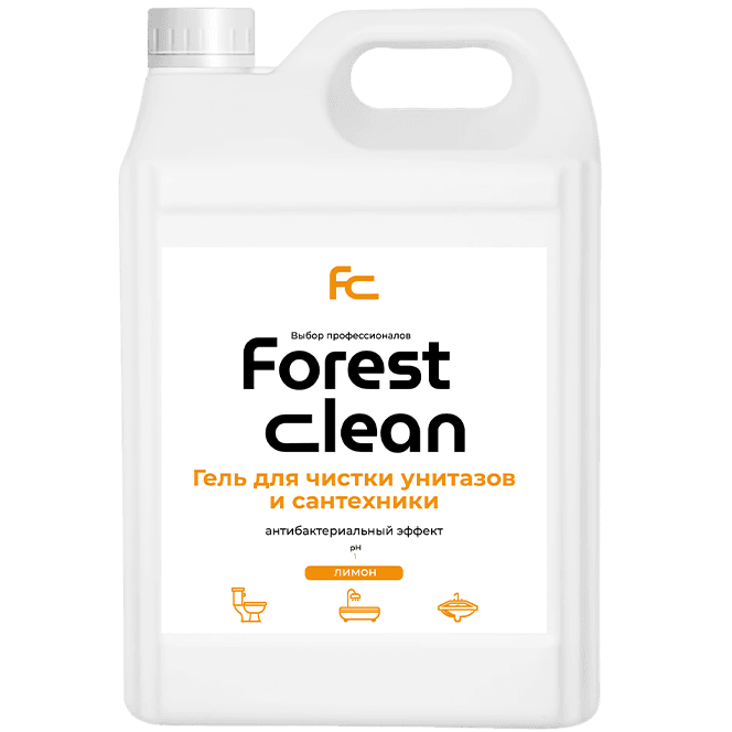 Гель для чистки унитаза 5 л канистра концентрат "FOREST clean", Лимон
