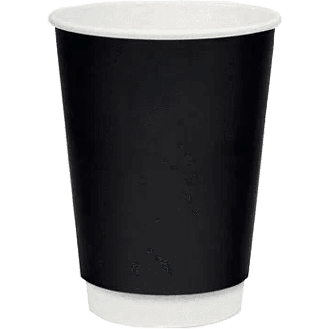 Стакан бумажный 250 мл БЕЗ РИС. ЧЕРНЫЙ Матовый D-80 мм двухслойный ThermoCup Рр