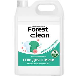 Гель для стирки белья 5 л "FOREST clean" канистра ЕВРО концентрат, Весенняя Свежесть