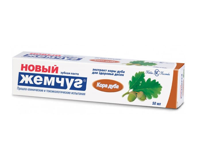 Зубная паста 100 мл/120г "Новый Жемчуг" НК, Кора дуба