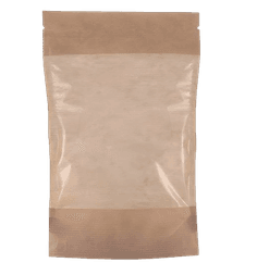 Пакет Дой-пак 160*250 "45+45" бумажный гладкий крафт с окном 140 мм zip