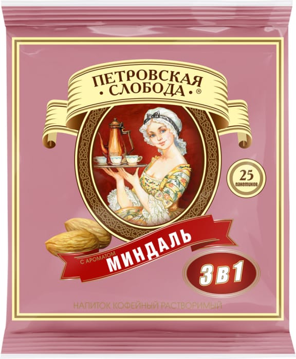 Кофе растворимый "Петровская Слобода" (25 шт.упак), Миндаль (25 пак/уп 20 уп/кор)