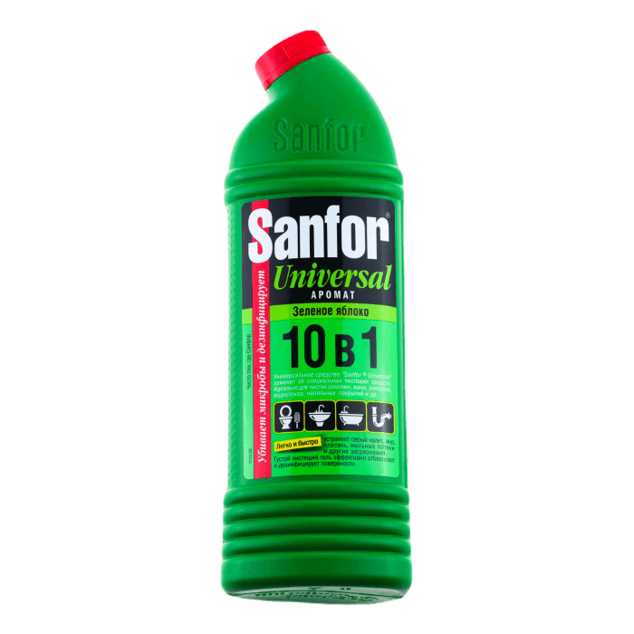 Чистящее средство 750 мл "Sanfor" 10в1, Зеленое яблоко