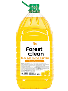 Средство для мытья посуды 5 л "FOREST clean" ПЭТ Концентрат-гель, Сочный лимон