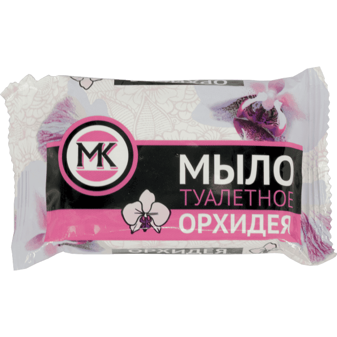 Мыло кусковое 90 г туалетное в цветной обертке, Орхидея
