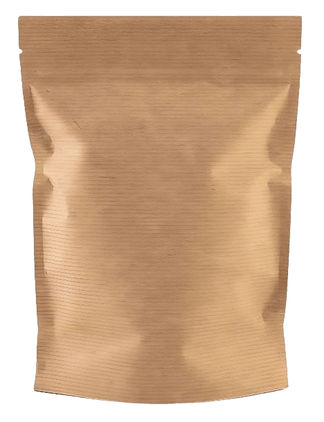 Пакет Дой-пак 135*225 "35+35" мм бумажный без окна 2 слоя КРАФТ zip-lock