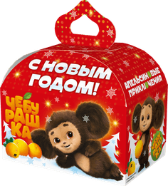 Коробка бумажная для конфет 1 кг "ЧЕБУРАШКА"