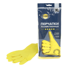 Перчатки латексные хозяйственные 5 звезд 51-60г AVIORA, XL