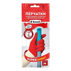 Перчатки латексные хозяйственные KOMFI Биколор Сверхпрочные красный+белый, М