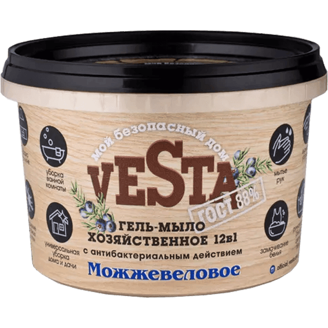 Гель-мыло хозяйственное 500 мл "Vesta" Гост 88%, Можжевеловое