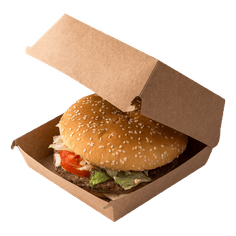 Упаковка бумажная для гамбургеров 140*140*70 мм 02 OSQ BURGER L Pure Kraft