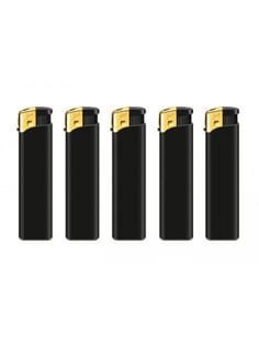 Зажигалка Flameclub Р-02 RUBBER BLACK/GOLD CAP (50 шт.упак)