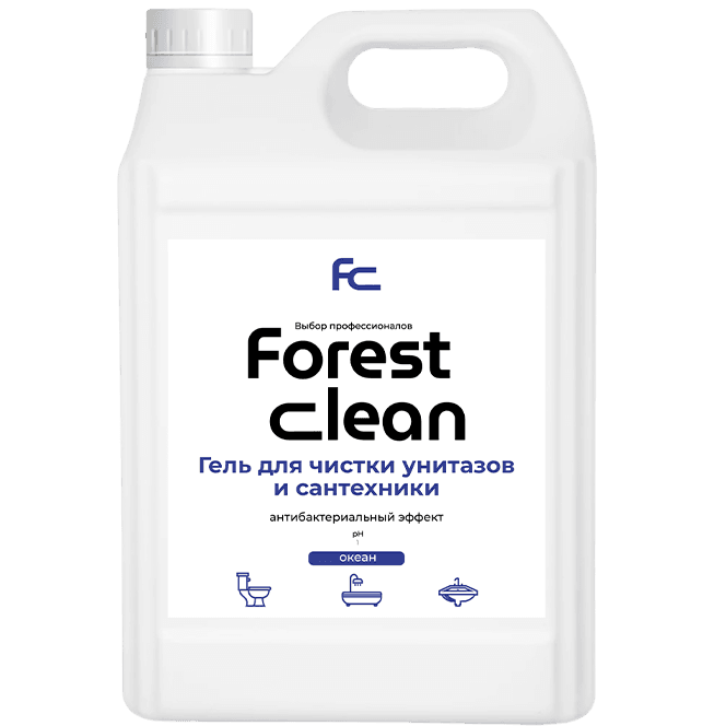 Гель для чистки унитаза 5 л канистра концентрат "FOREST clean", Океан