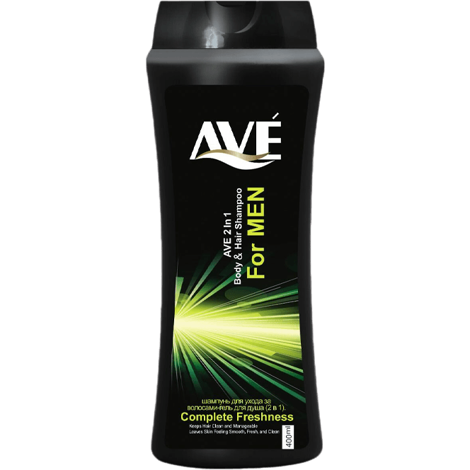 Шампунь + гель для душа 400 мл AVE мужской, Complete Freshness/Совершенная свежесть